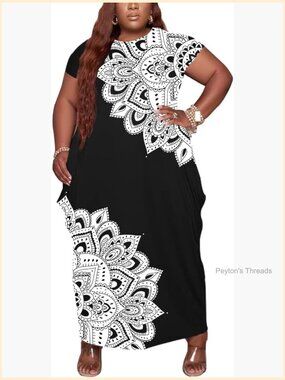 Plus Size Oversized Maxi Dress with Pockets